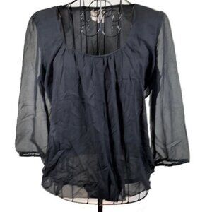 Tracy Reese | Black Sheer Silk Blouse